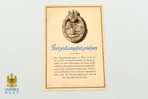 Panzer Badge in Silver Postcard