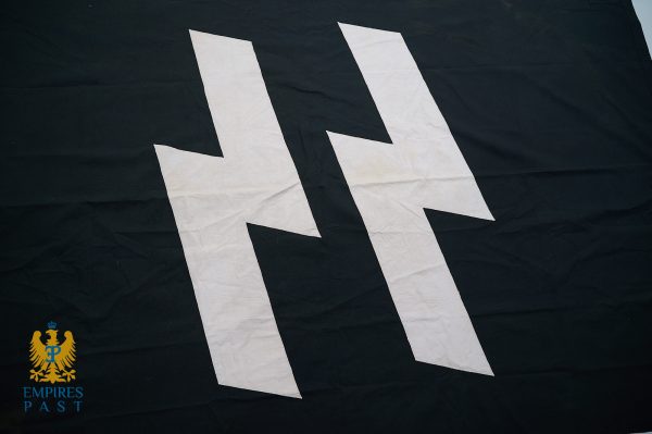 Dark banner with a large white angular 'H' shape across the center and a gold eagle crest with blue 'Empires Past' text in the lower-left corner