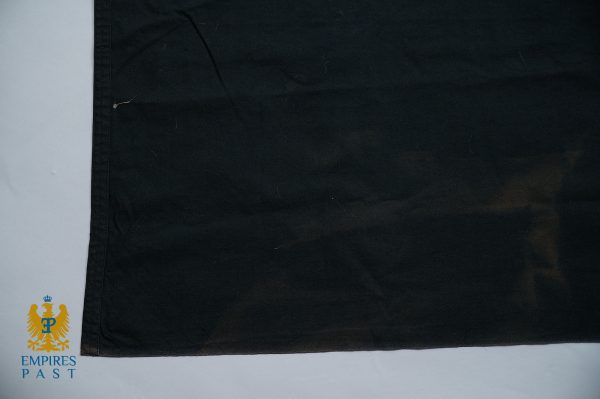 Black fabric sample with a pale blue vertical border on the left; bottom-left features the Empire's Past logo (golden eagle) with blue text.