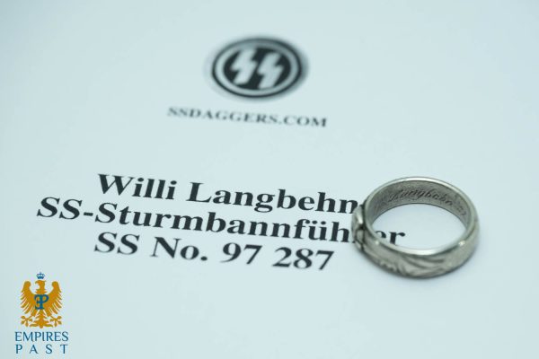 SS Totenkopf Ring - Willi Langbehn 21.12.40