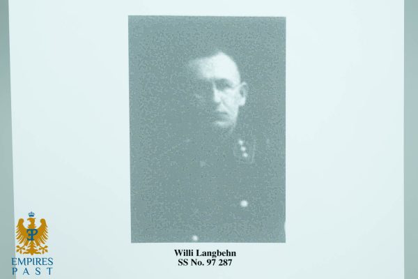 Portrait of Willi Langbehn in a dark uniform, SS No. 97 287, from the Empires Past collection.